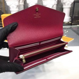 Replica Louis Vuitton Brown Monogram Travel Patch Burgundy Interior Sarah Wallet