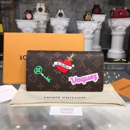 Replica Louis Vuitton Brown Monogram Multicolor Patch Sarah Wallet