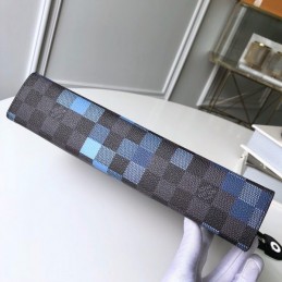 Replica Louis Vuitton Damier Graphite Blue Pixel Pochette Voyage MM
