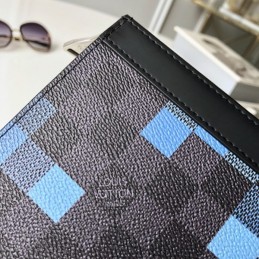 Replica Louis Vuitton Damier Graphite Blue Pixel Pochette Voyage MM