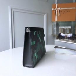 Replica Louis Vuitton Damier Graphite Green Pixel Pochette Voyage MM