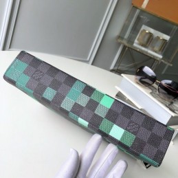 Replica Louis Vuitton Damier Graphite Green Pixel Pochette Voyage MM