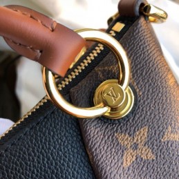 Replica Louis Vuitton Brown Monogram Black Panel V Tote BB