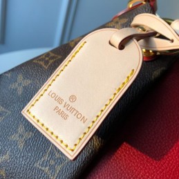 Replica Louis Vuitton Brown Monogram Red Panel V Tote BB