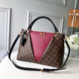 Replica Louis Vuitton Brown Monogram Burgundy Panel V Tote MM