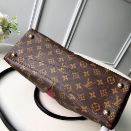 Replica Louis Vuitton Brown Monogram Burgundy Panel V Tote MM