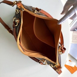 Replica Louis Vuitton Brown Monogram Orange Panel V Tote MM