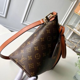 Replica Louis Vuitton Brown Monogram Orange Panel V Tote MM