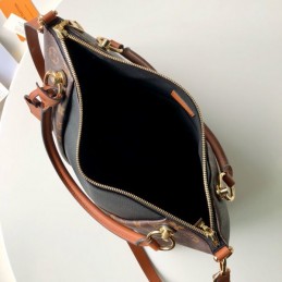 Replica Louis Vuitton Brown Monogram Black Panel V Tote MM