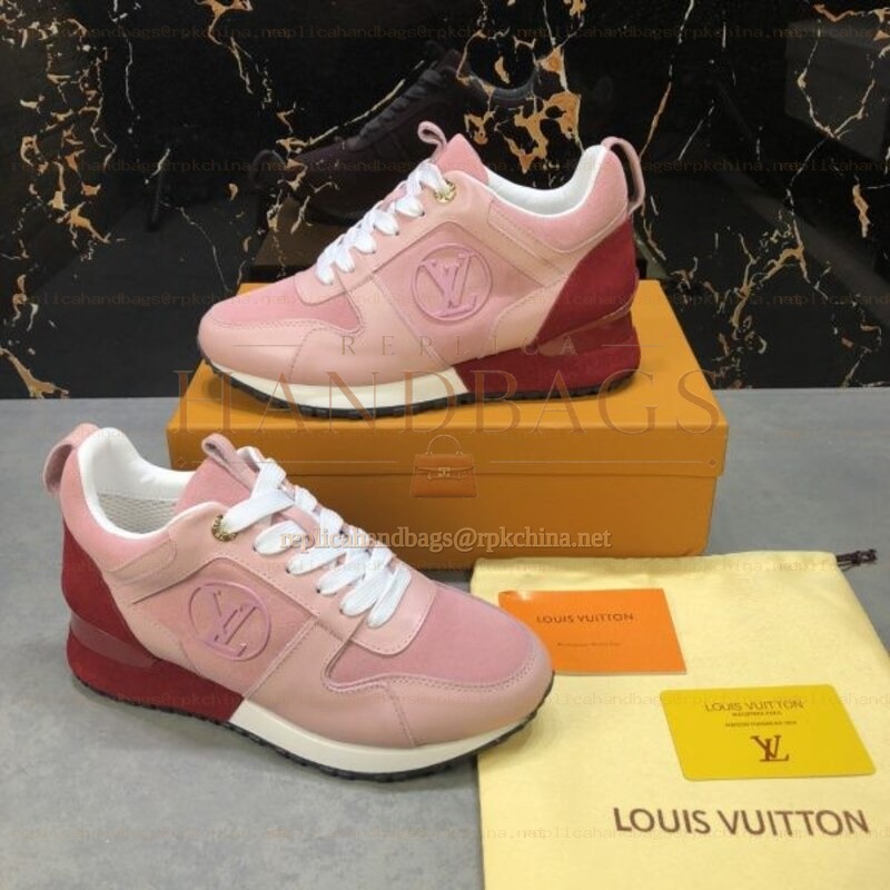 Replica Louis Vuitton Pink White Run Away Sneakers