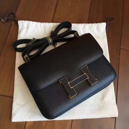 Replica Hermes Black Constance Mini 18 Bag Black Hardware