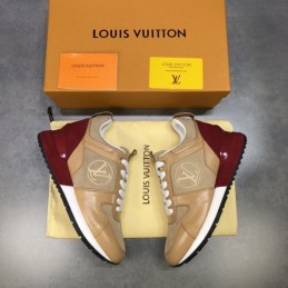 Replica Louis Vuitton Beige Red Run Away Sneakers