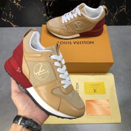 Replica Louis Vuitton Beige Red Run Away Sneakers