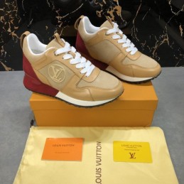 Replica Louis Vuitton Beige Red Run Away Sneakers