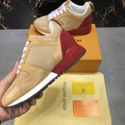 Replica Louis Vuitton Beige Red Run Away Sneakers