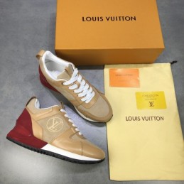 Replica Louis Vuitton Beige Red Run Away Sneakers