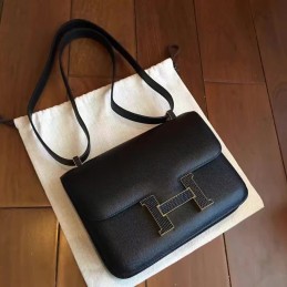 Replica Hermes Black Constance Mini 18 Bag Black Hardware