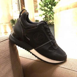 Replica Louis Vuitton Black Leather Run Away Sneakers
