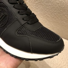 Replica Louis Vuitton Black Leather Run Away Sneakers