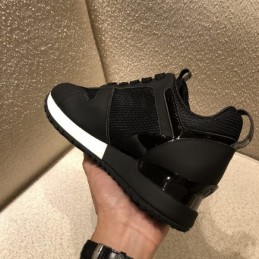 Replica Louis Vuitton Black Leather Run Away Sneakers