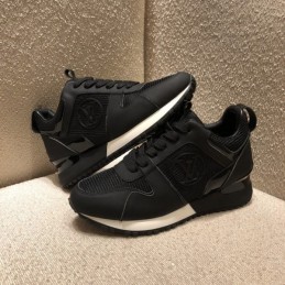 Replica Louis Vuitton Black Leather Run Away Sneakers