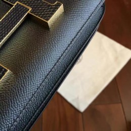 Replica Hermes Black Constance Mini 18 Bag Black Hardware
