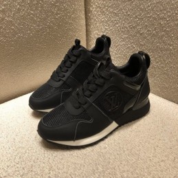 Replica Louis Vuitton Black Leather Run Away Sneakers
