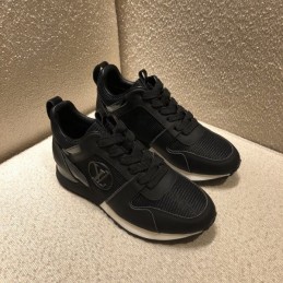 Replica Louis Vuitton Black Leather Run Away Sneakers