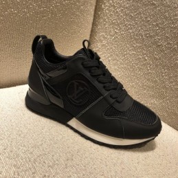 Replica Louis Vuitton Black Leather Run Away Sneakers
