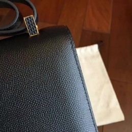 Replica Hermes Black Constance Mini 18 Bag Black Hardware