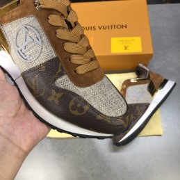 Replica Louis Vuitton Brown Monogram Gold Run Away Sneakers