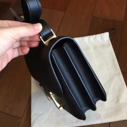 Replica Hermes Black Constance Mini 18 Bag Black Hardware