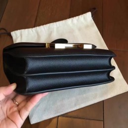 Replica Hermes Black Constance Mini 18 Bag Black Hardware