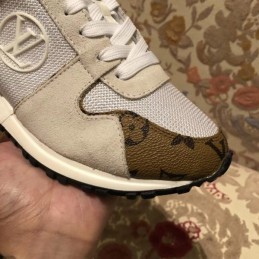 Replica Louis Vuitton White Brown Run Away Sneakers