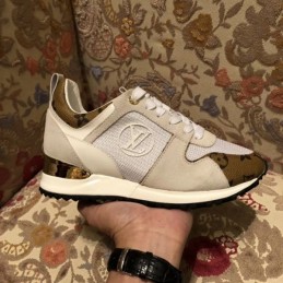 Replica Louis Vuitton White Brown Run Away Sneakers
