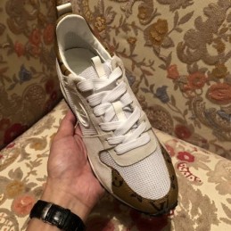 Replica Louis Vuitton White Brown Run Away Sneakers