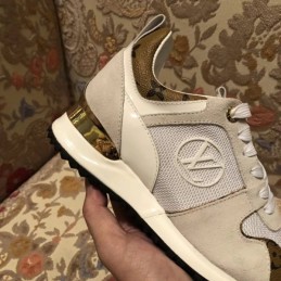 Replica Louis Vuitton White Brown Run Away Sneakers