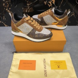 Replica Louis Vuitton Brown Monogram Beige Run Away Sneakers