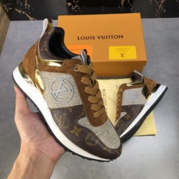 Replica Louis Vuitton Brown Monogram Beige Run Away Sneakers