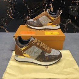 Replica Louis Vuitton Brown Monogram Beige Run Away Sneakers