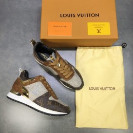 Replica Louis Vuitton Brown Monogram Beige Run Away Sneakers