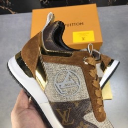 Replica Louis Vuitton Brown Monogram Beige Run Away Sneakers