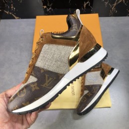 Replica Louis Vuitton Brown Monogram Beige Run Away Sneakers