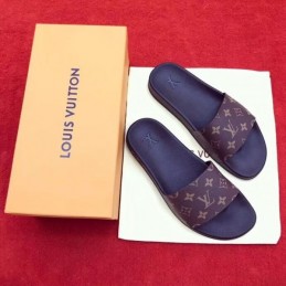 Replica Louis Vuitton Purple Monogram Slide Sandals
