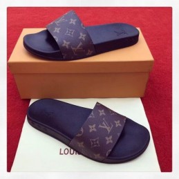 Replica Louis Vuitton Purple Monogram Slide Sandals