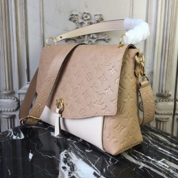 Replica Louis Vuitton Pale Pink Embossed Monogram Blanche MM