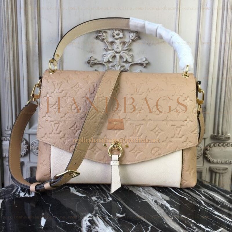 Replica Louis Vuitton Pale Pink Embossed Monogram Blanche MM
