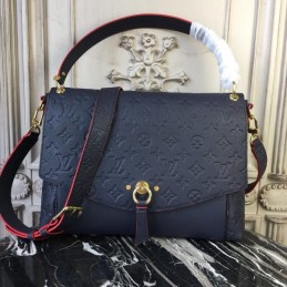 Replica Louis Vuitton Navy Blue Embossed Monogram Blanche MM