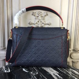 Replica Louis Vuitton Navy Blue Embossed Monogram Blanche MM