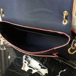Replica Louis Vuitton Navy Blue Embossed Monogram Blanche MM